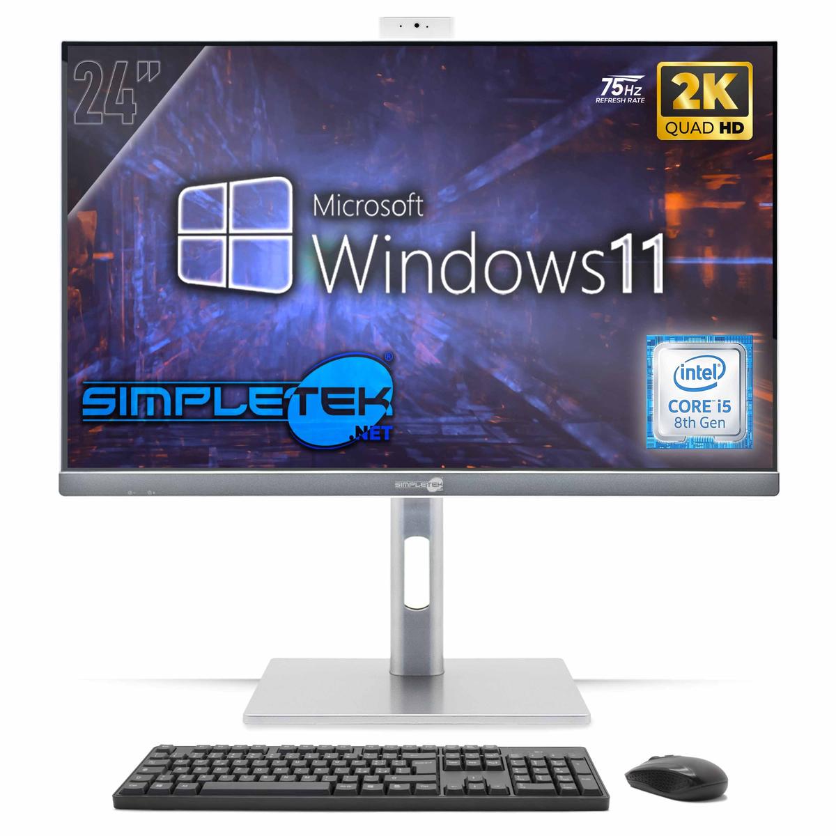 All IN One 24 " 2K 75Hz i5 8° Gen Win 11 RAM 8GB SSD 120GB Gaming Render' Vesa - Picture 8 of 9