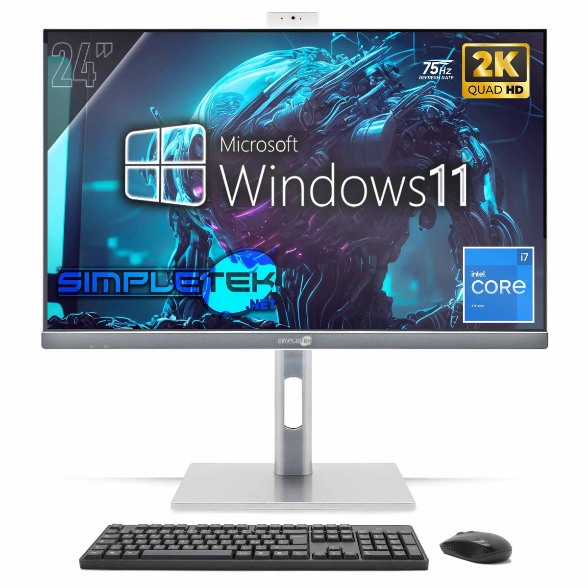 All IN One 24 " 2K 75HZ i7 6° mit Gen Win 11 RAM 8GB SSD 120GB Gaming Rendering - Bild 9 von 9