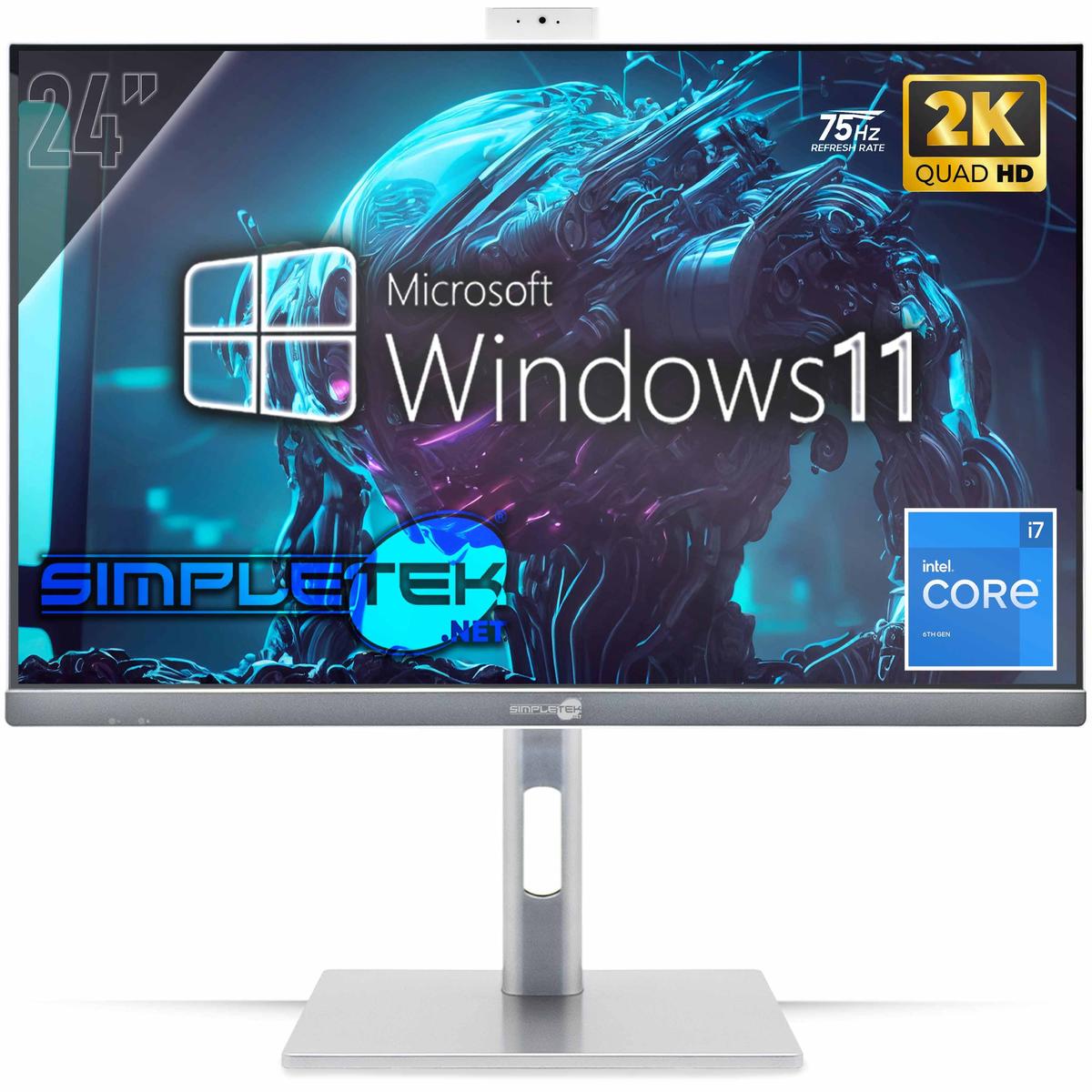 All IN One 24 " 2k 75hz I7 6° Gen. Win 11 RAM 8gb SSD, 240gb Gaming Rendern Vesa - Bild 1 von 9