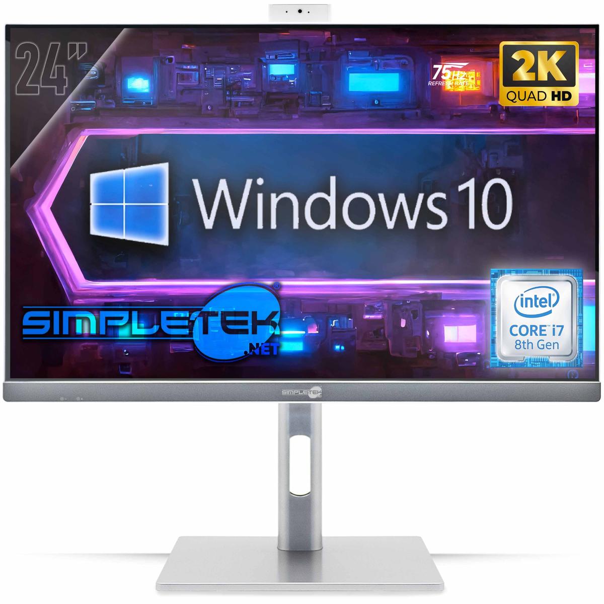 All IN One 24 " 2K 75Hz i7 8° Gen Win 10 RAM 16GB SSD 960GB Gpu Model RX550 4GB