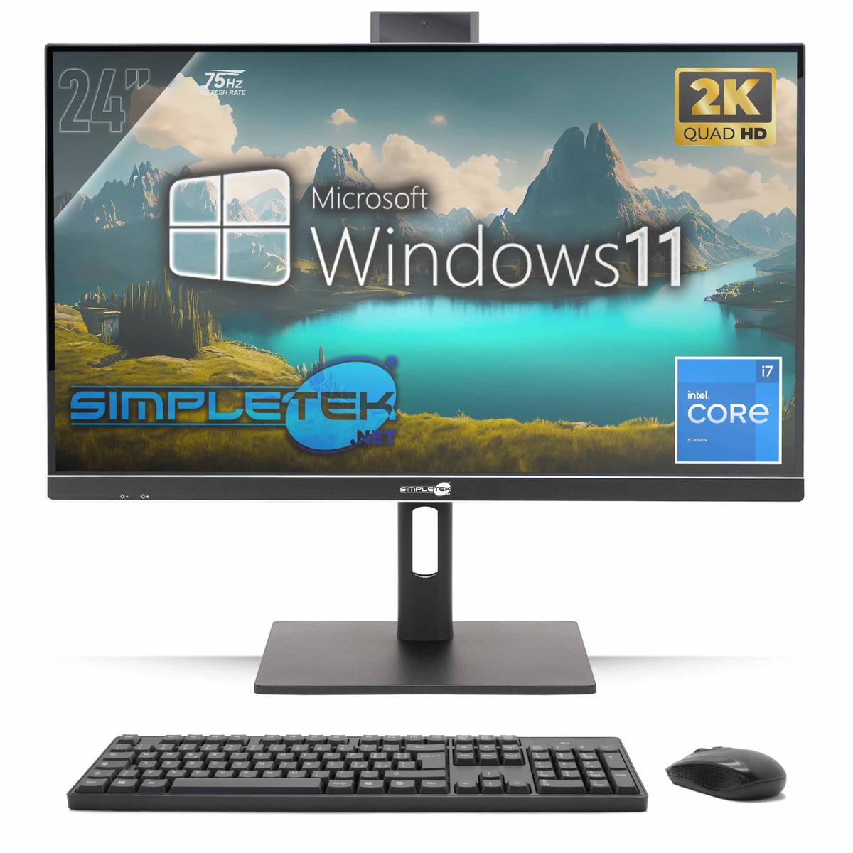 All IN One 24 " 2K 75HZ i7 6° Gen Win 11 Memory RAM 16GB SSD 480GB Gaming - Picture 9 of 9