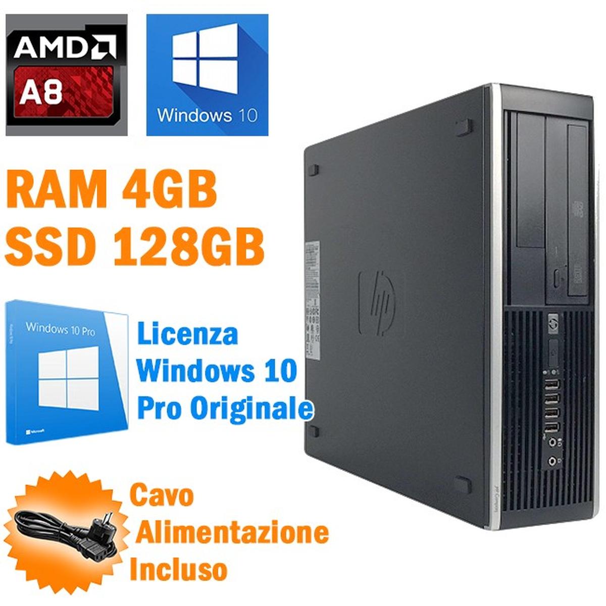 Desktop Computer HP Compaq Pro 6305 SFF AMD A8 RAM 4GB SSD 128GB RS232