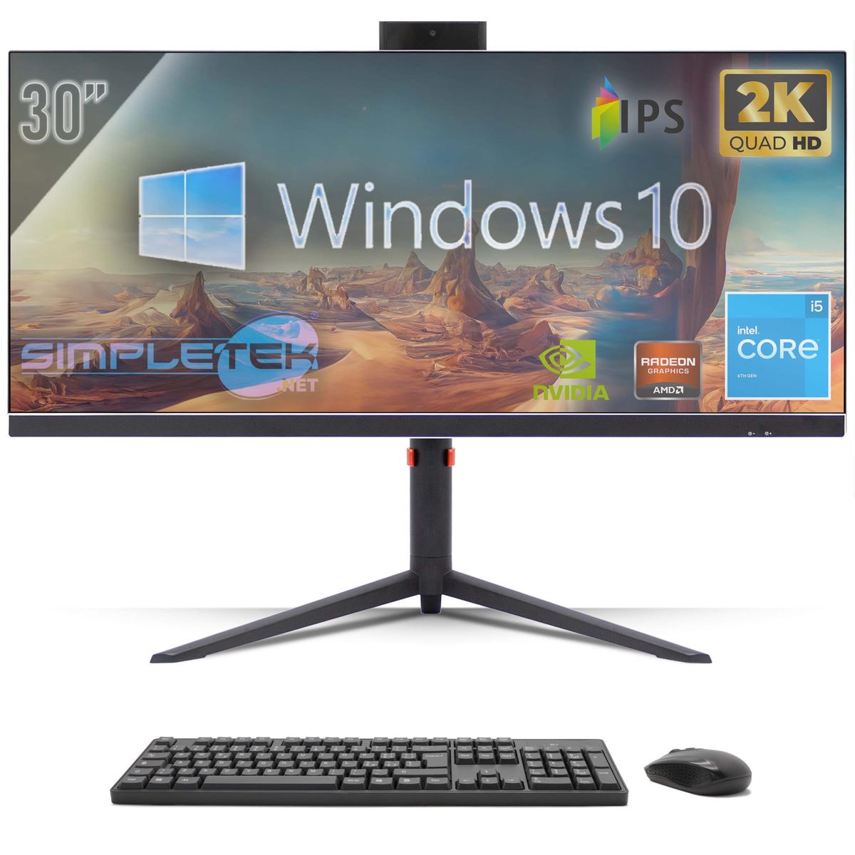 All IN One 30 " Gaming 2K i5 RAM 4GB SSD 120GB Windows 10 Pro Aio Computer PC