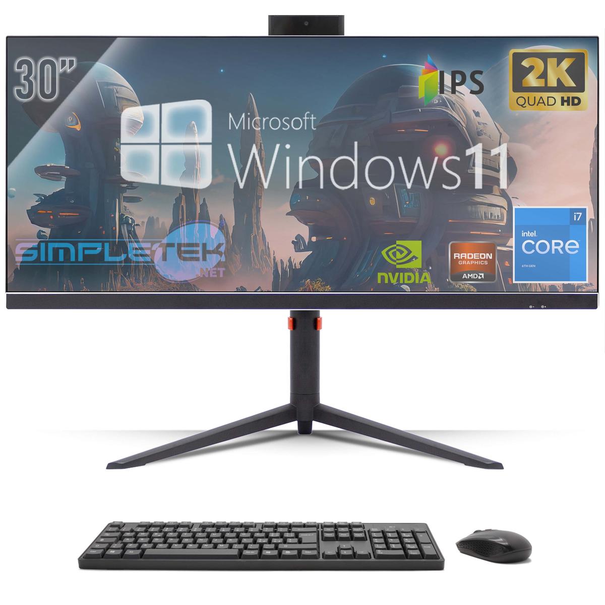 All IN One 30 " Gaming 2K i7 RAM 16GB SSD 480GB GTX1660 6GB Windows 11 Pro Aio