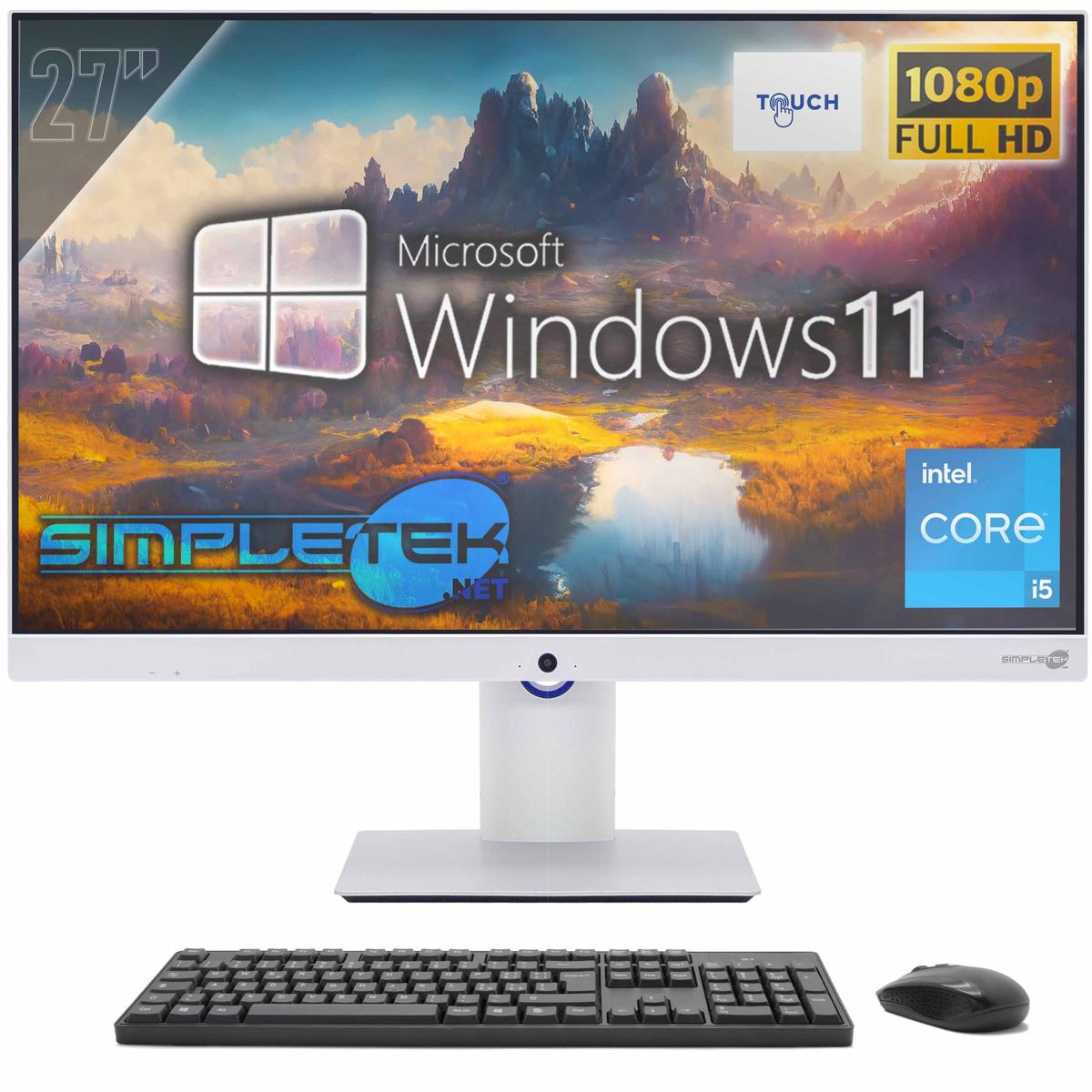 All IN One 27' Touch i5 RAM 8GB SSD 240GB Windows 11 Pro Aio Computer FHD ' Vesa - Picture 4 of 9