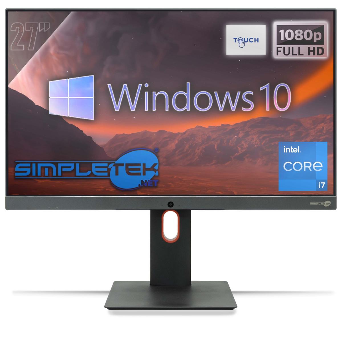 All IN One 27' Touch i7 RAM 8GB SSD 480GB Windows 10 Pro Computer FHD Vesa