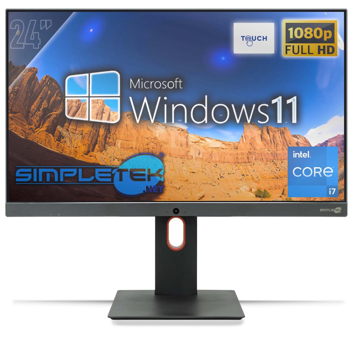 All IN One 24' Touch i7 RAM 8GB SSD 120GB Windows 11 Pro Computer FHD ' Vesa