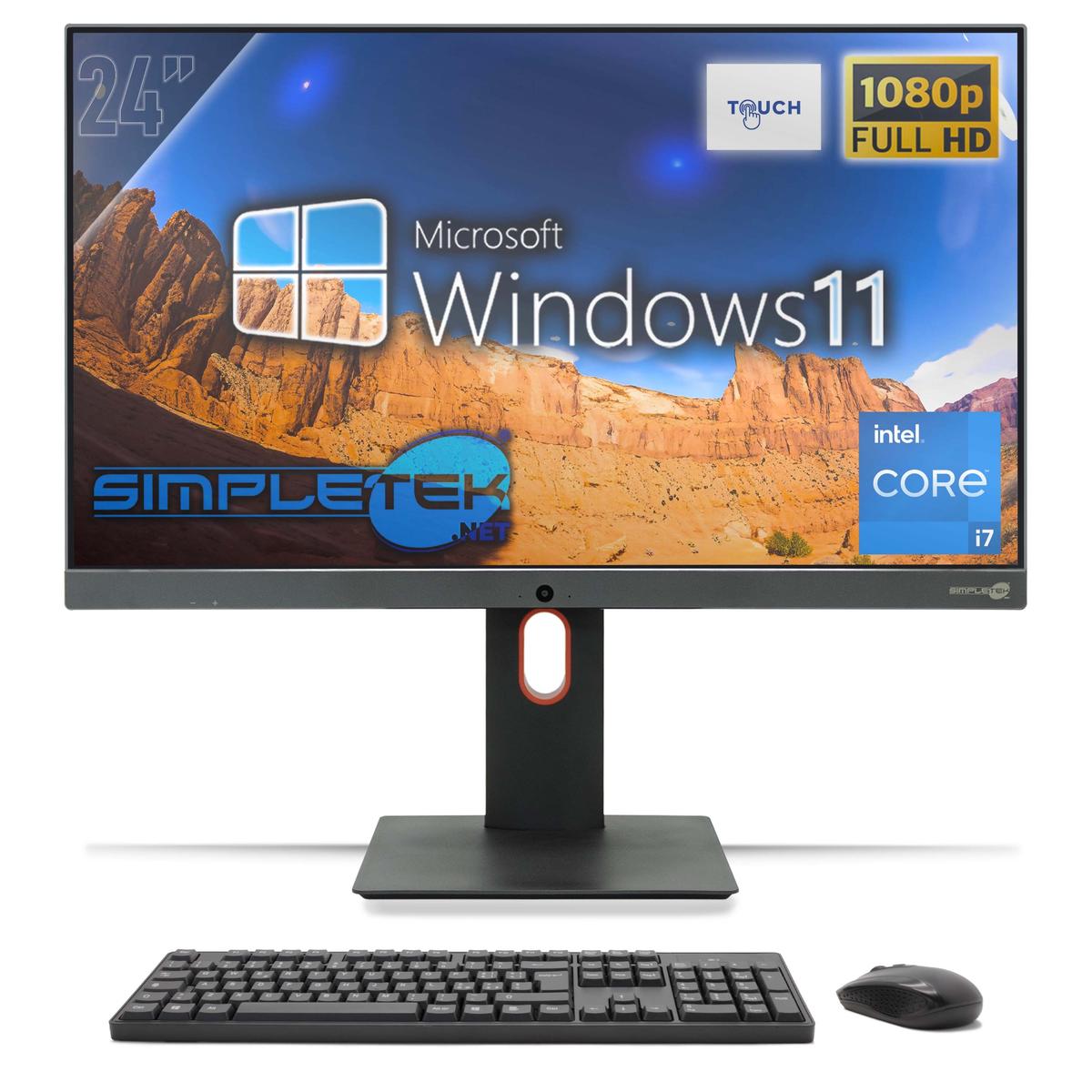All IN One 24' Touch i7 RAM 8GB SSD 120GB Windows 11 Pro Computer FHD ' Vesa - Picture 9 of 10