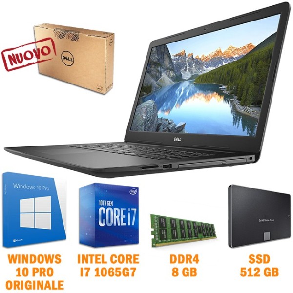 DELL INSPIRON 17 3000 3793 17,3" I7 1065G7 RAM 8GB SSD 512GB WINDOWS 10 PRO