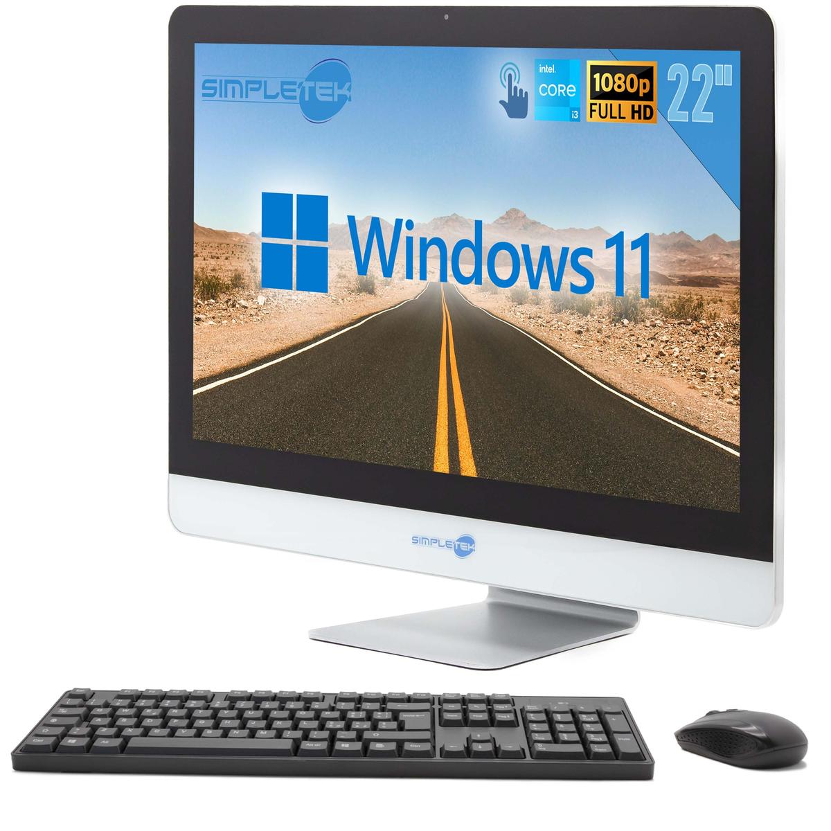 Aio Tout en Un i3 22 " FHD Tactile 4GB RAM SSD 120GB Windows 11 M.2 PC Capacite - Photo 2/7