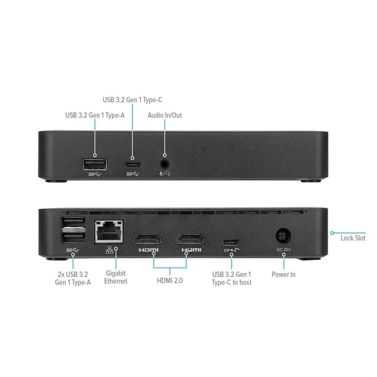 Targus Usb-c Dual 4k Docking Station 65w Pd Usb-c Thunderbolt Typ Ricondizionato - Foto 6 di 6