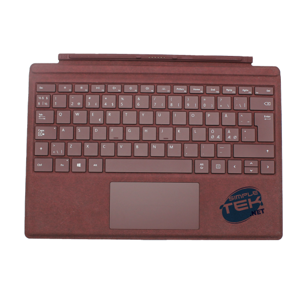 MICROSOFT TASTIERA ORIGINALE SURFACE PRO 3 4 5 6 7 LAYOUT QWERTY NORDICO NO SW| ROSSA