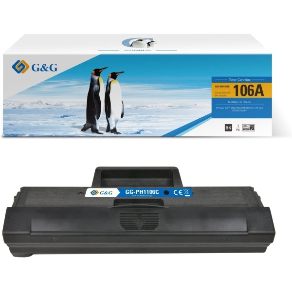 TONER LASER HP W1106A 106A CON CHIP 107A 107R 107W 135A 135W 137FNW COMPATIBILE G&G