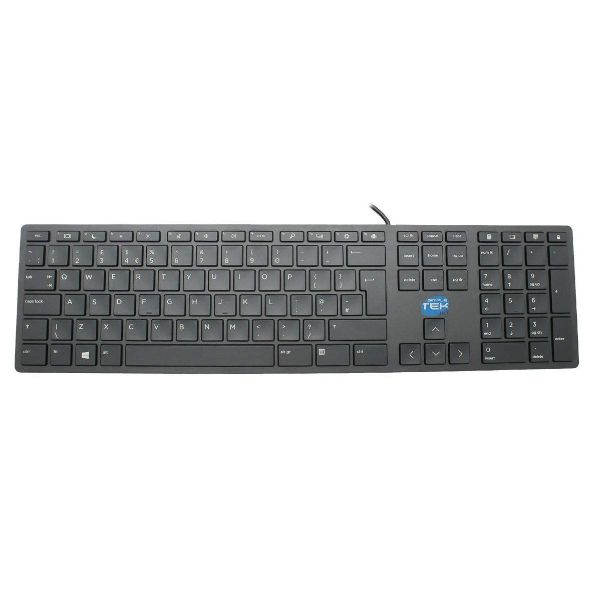 HP Halley USB Keyboard Layout QWERTY English UK L96909-031 Wired Keyboard - Picture 1 of 3