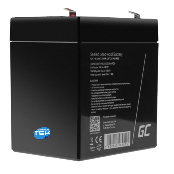 BATTERIA AGM VRLA12V 4Ah COMPATIBILE CON GRUPPI DI CONTINUITA UPS BATTERIE