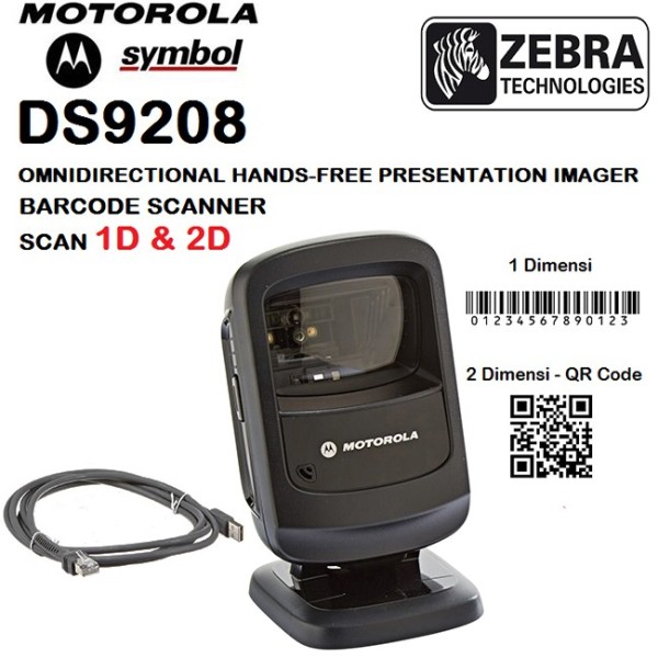 LETTORE BARCODE ZEBRA MOTOROLA SYMBOL DS9208 1D 2D PDF417 PISTOLA CODICE A BARRE