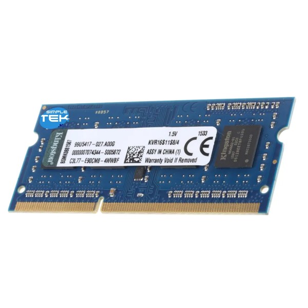 KINGSTON 4GB DDR3L 1600MHZ 1.35V MEMORIA BANCO MODULO RAM SODIMM NOTEBOOK