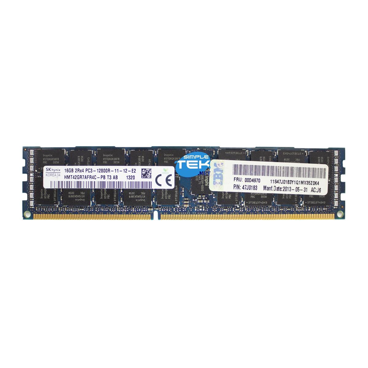 SK hynix DDR3 ECC 16GB RAM DDR3 HMT42GR7AFR4C-PB 2Rx4 PC3-12800R IBM