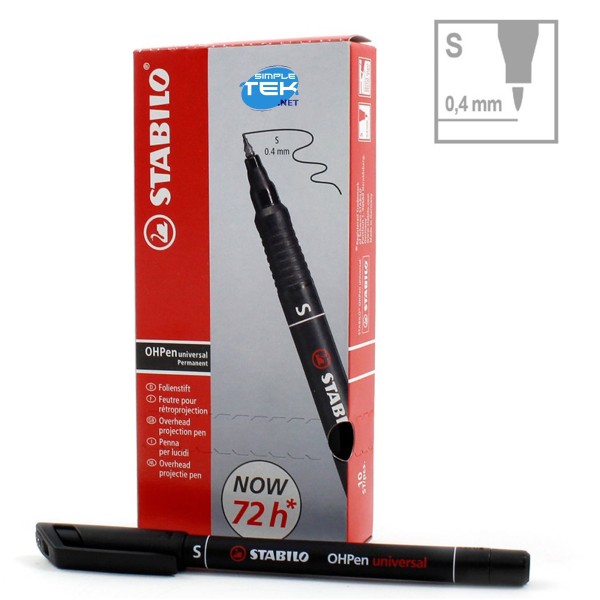 1 X PENNARELLO INDELEBILE NERO STABILO OHPEN S PUNTA FINE 0,4MM PENNA MARKER