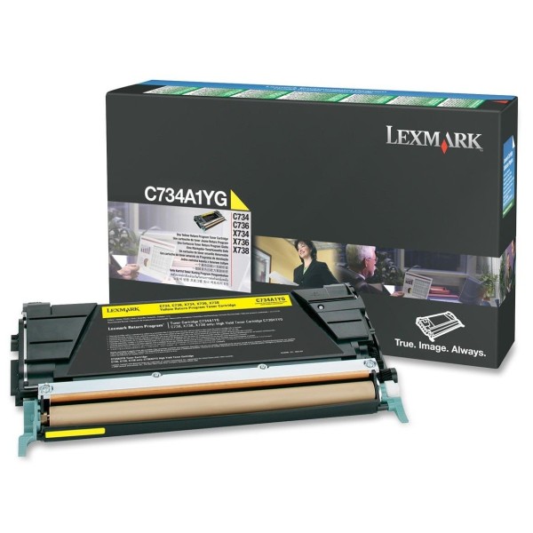 LEXMARK C734A1YG TONER ORIGINALE GIALLO PER C734 C736 X734 X736 X738 X746 X748