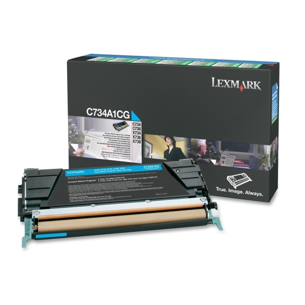 LEXMARK C734A1CG TONER ORIGINALE CIANO PER C734 C736 X734 X736 X738 X746 X748