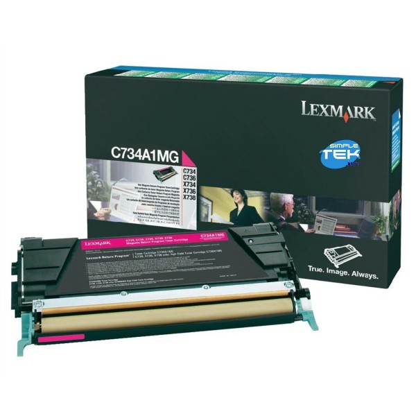 LEXMARK C734A1MG TONER ORIGINALE MAGENTA PER C734 C736 X734 X736 X738 X746 X748