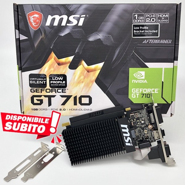 SCHEDA VIDEO MSI NVIDIA GEFORCE GT 710 1GB DDR3 GT710 LOW PROFILE LP SCHEDA GRAFICA