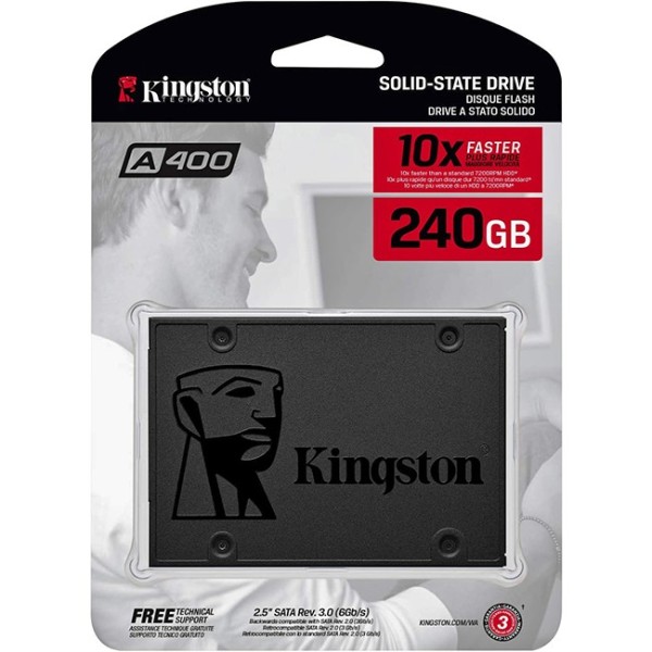 SSD INTERNO 240GB 2,5" SATA3 LAPTOP DESKTOP KINGSTON A400 SA400S37/240G