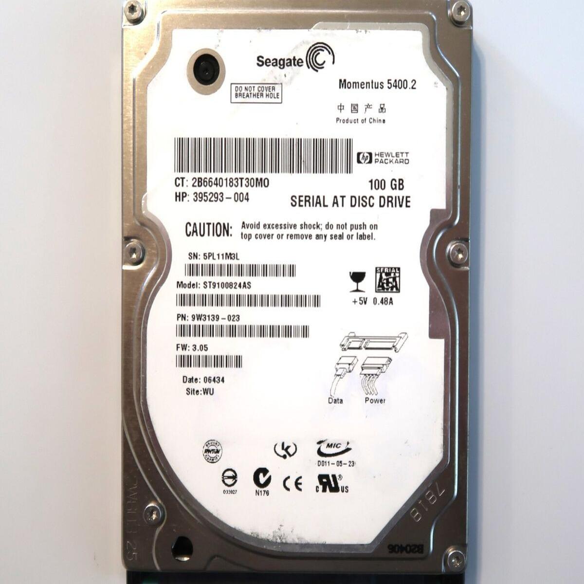 Seagate ST9100824AS 100GB HDD 2,5 " SATA Hard Disk Disc Notebook Aio Laptop PC, - Picture 4 of 4