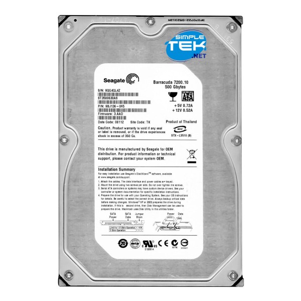 SEAGATE ST3500830AS 500GB 3,5" SATA HARD DISK HDD DISCO RIGIDO DESKTOP DVR PC