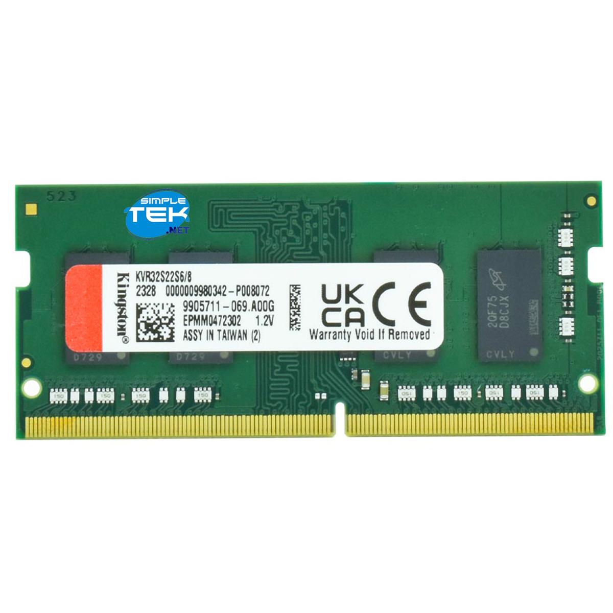 Kingston 8GB DDR4 3200MHz Sodimm Module Table RAM Notebook Aio Laptop Sleeve