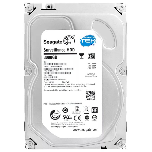 SEAGATE SKYHAWK 3TB HDD 3,5" SATA 3000GB HARD DISK DVR NVR COMPUTER DESKTOP PC