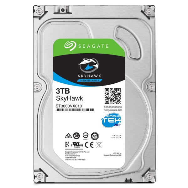 SEAGATE SKYHAWK HARD DISK HDD 3TB 3000GB SATA 3,5" DVR NVR COMPUTER SERVER PC