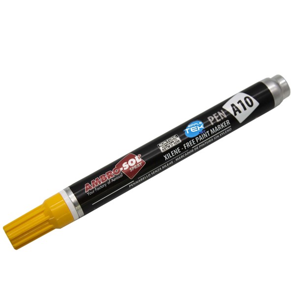 PENNARELLO INDELEBILE GIALLO 10ML MARKER INDUSTRIALE PLASTICA VETRO METALLO