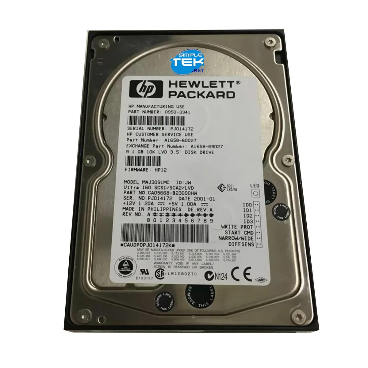 Fujitsu MAJ3091MC 9GB Hard Disk HDD SCSI 3,5 " ULTRA160 80 Pin Hard Drive