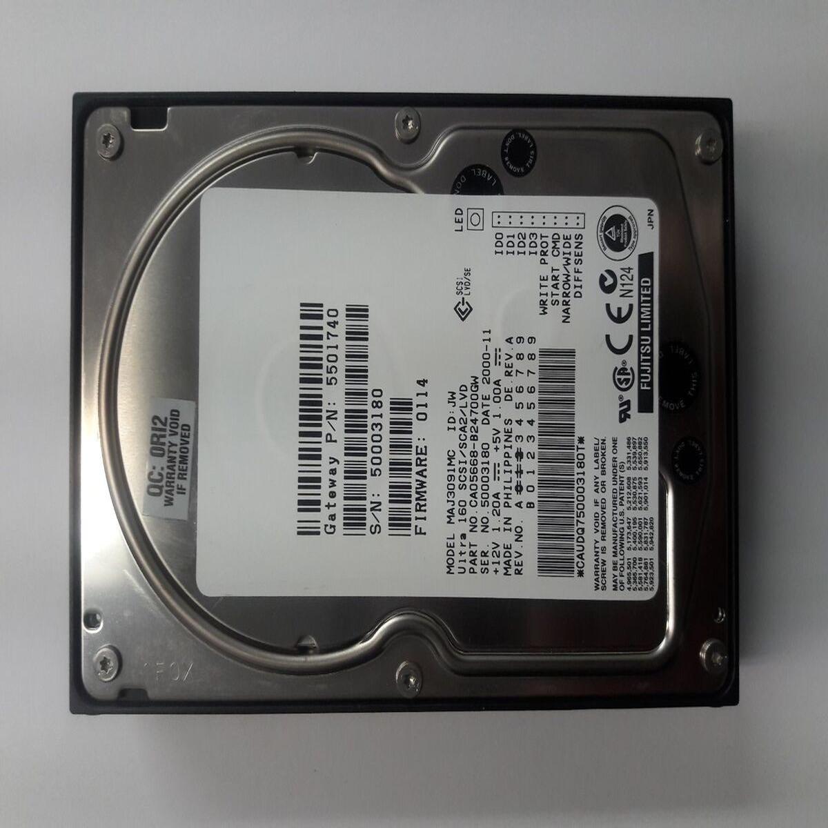 Fujitsu MAJ3091MC 9GB Hard Disk HDD SCSI 3,5 " ULTRA160 80 Pin Hard Drive - Picture 3 of 5