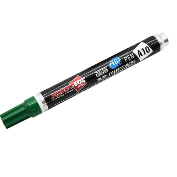 PENNARELLO INDELEBILE VERDE 10ML MARKER INDUSTRIALE PLASTICA VETRO METALLO