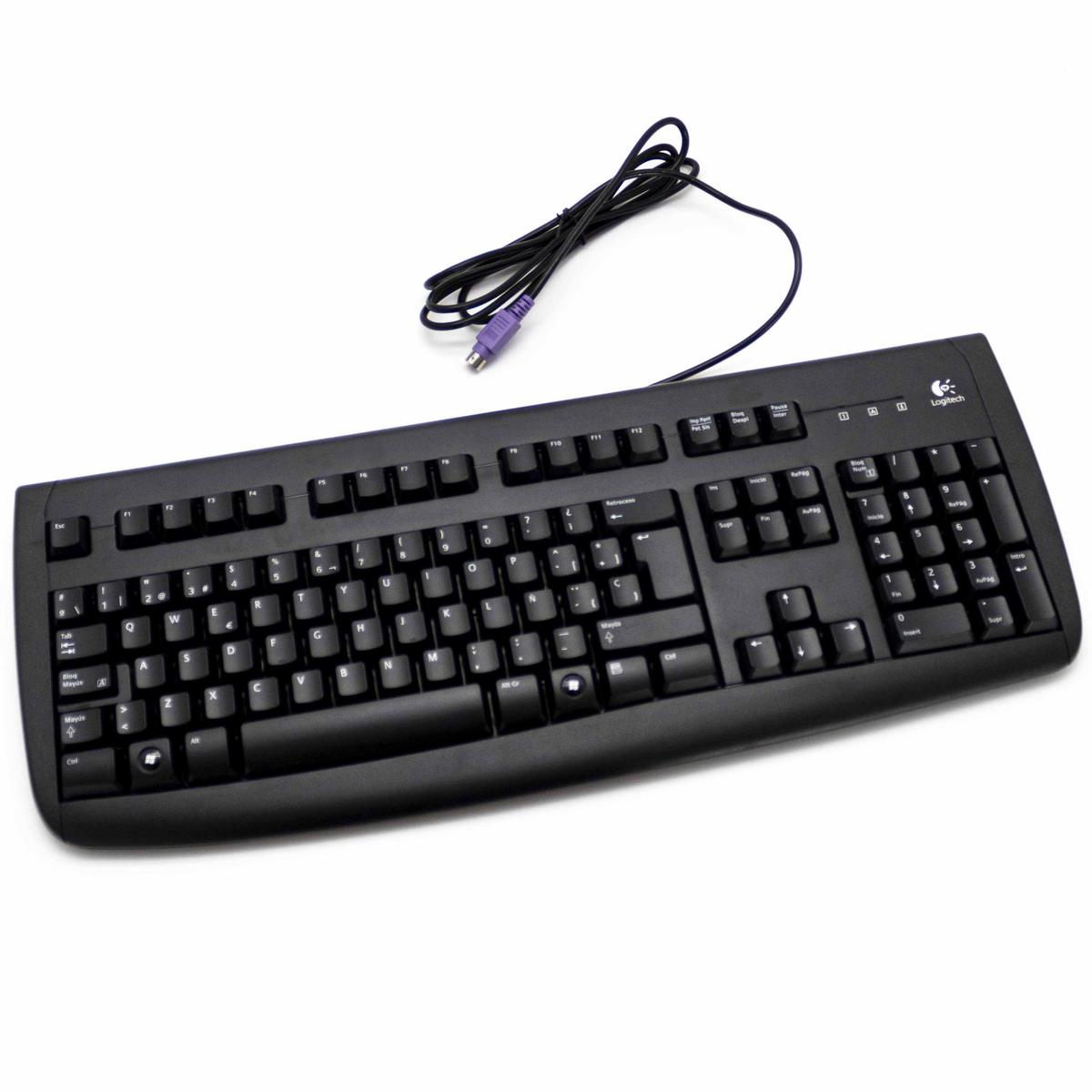 Logitech Deluxe 250 Keyboard PS2 Ps/2 Layout Spanish Es Wired With Thread - Picture 4 of 4