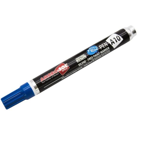 PENNARELLO INDELEBILE BLU 10ML MARKER INDUSTRIALE PLASTICA VETRO METALLO