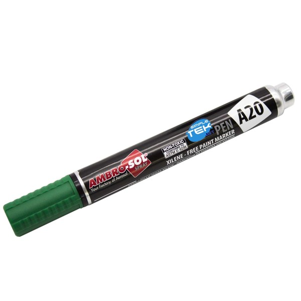 PENNARELLO INDELEBILE VERDE 13ML MARKER INDUSTRIALE PLASTICA VETRO