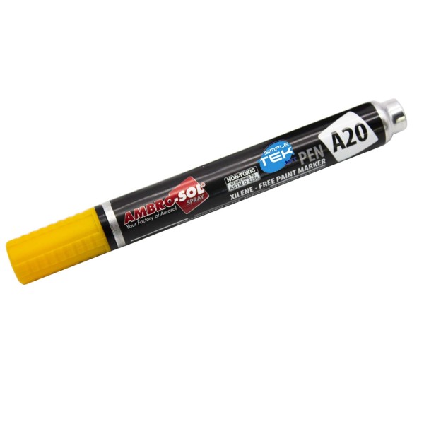 PENNARELLO INDELEBILE GIALLO 13ML MARKER INDUSTRIALE PLASTICA VETRO