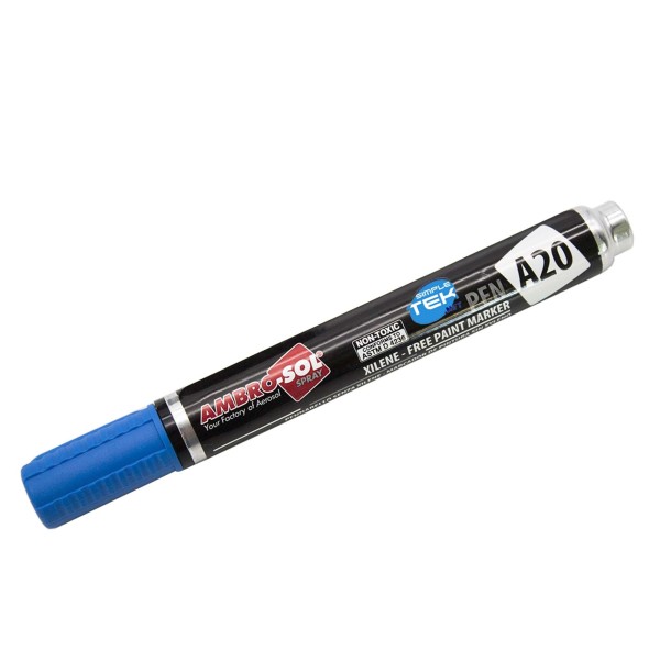 PENNARELLO INDELEBILE BLU 13ML MARKER INDUSTRIALE PLASTICA VETRO