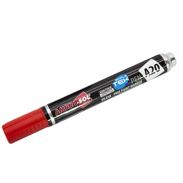 PENNARELLO INDELEBILE ROSSO 13ML MARKER INDUSTRIALE PLASTICA VETRO