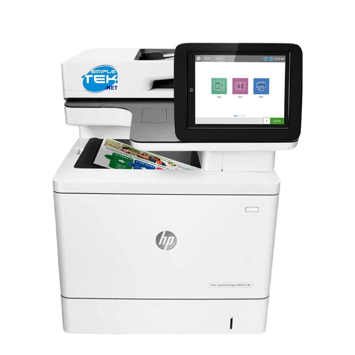 HP E57540DN Color LaserJet Managed Multifunction Office Printer ADF Scanner - Picture 1 of 5