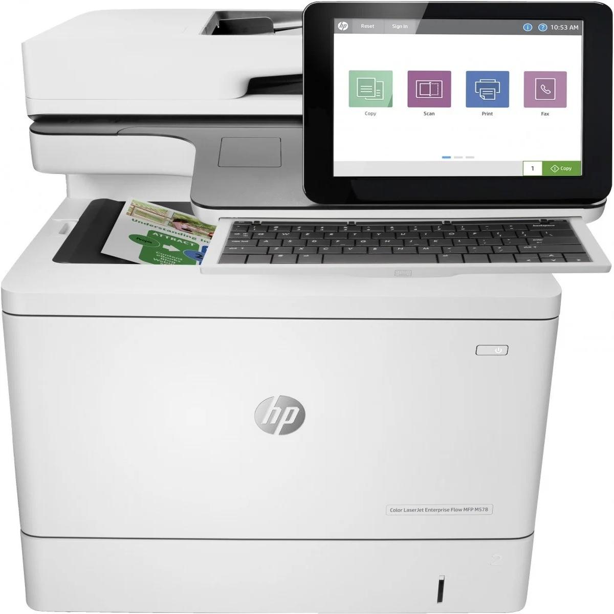 HP E57540DN Color LaserJet Managed Multifunction Office Printer ADF Scanner - Picture 3 of 5