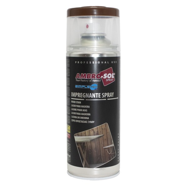 IMPREGNANTE SPRAY PER LEGNO NOCE SCURO PROTETTIVO INFISSI PERGOLE BARCHE 400ML