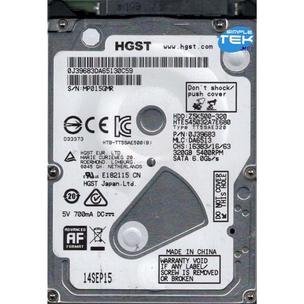 HITACHI HTE545032A7E680 320B 2,5" SATA HARD DISK HDD DISCO RIGIDO NOTEBOOK AIO