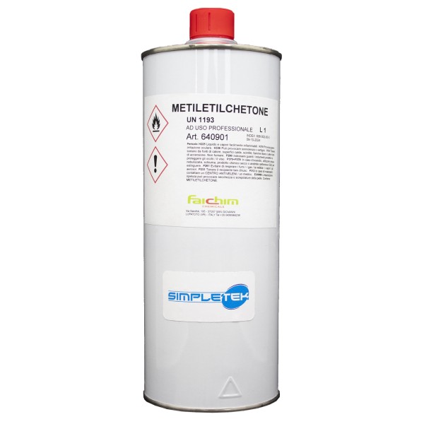 METILETILCHETONE 1L SOLVENTE ACETONE SCIOGLIE GOMMALACCA COLOFONIA RESINE GOMMA