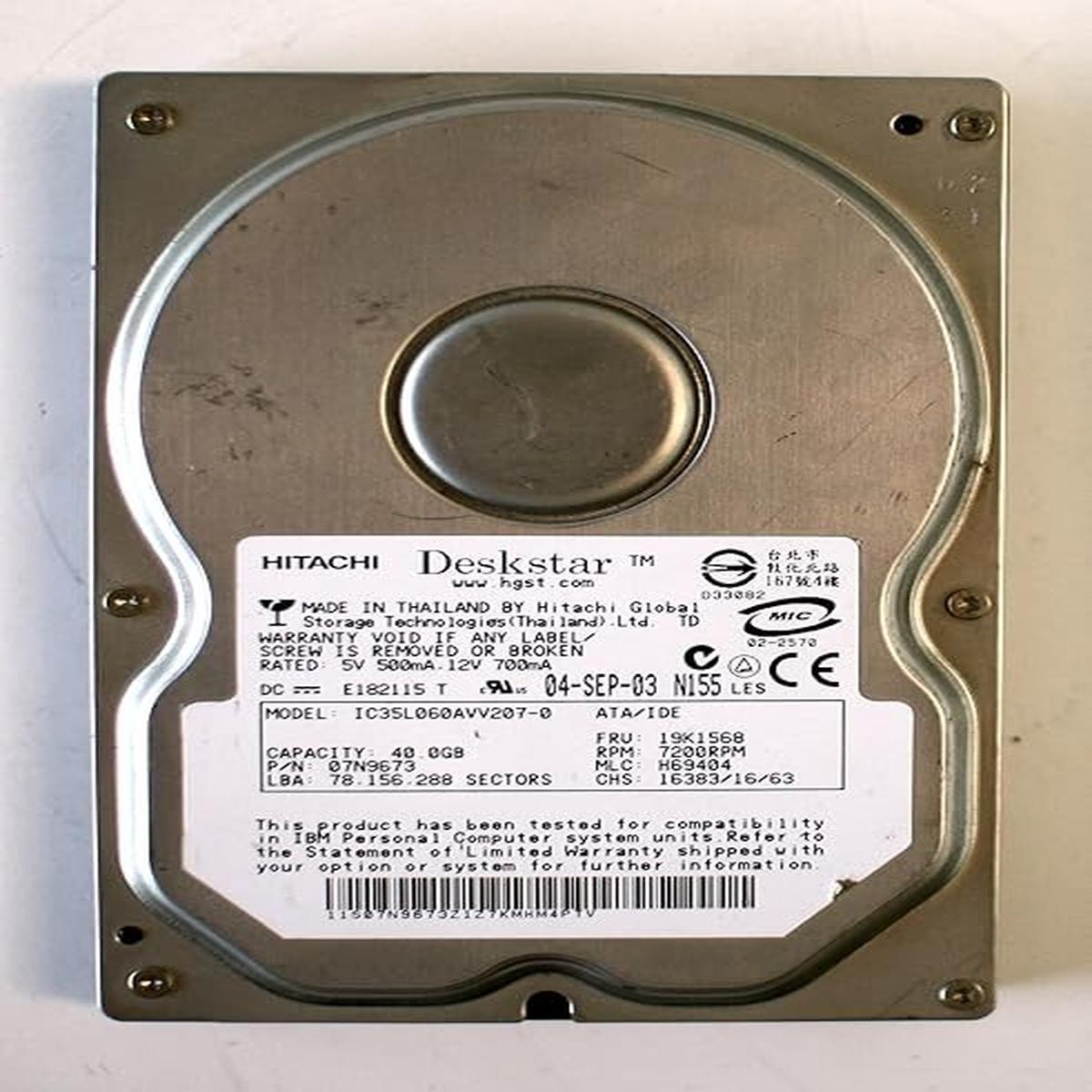 Hitachi Deskstar 61.4GB 3.5" IDE PATA EIDE Hard Disk HDD Refurbished - Picture 2 of 5