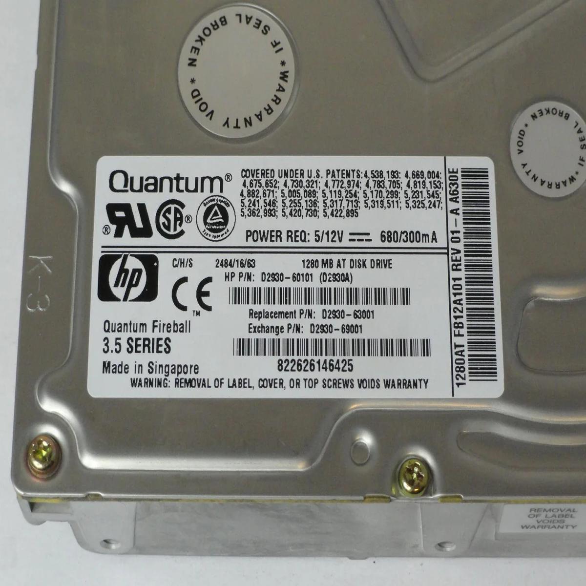 Quantum Fireball FB12A012 HDD Hard Disk Ide 1,2GB 3,5 " Ide Eide Pata Internal - Picture 4 of 5